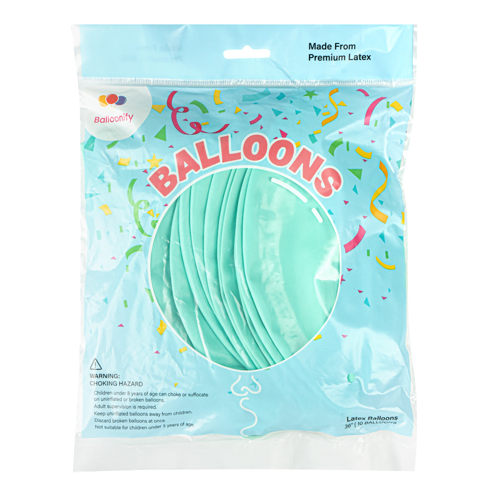 Balloonify Pastel Turquoise Latex Balloon - 36" - 10 count box