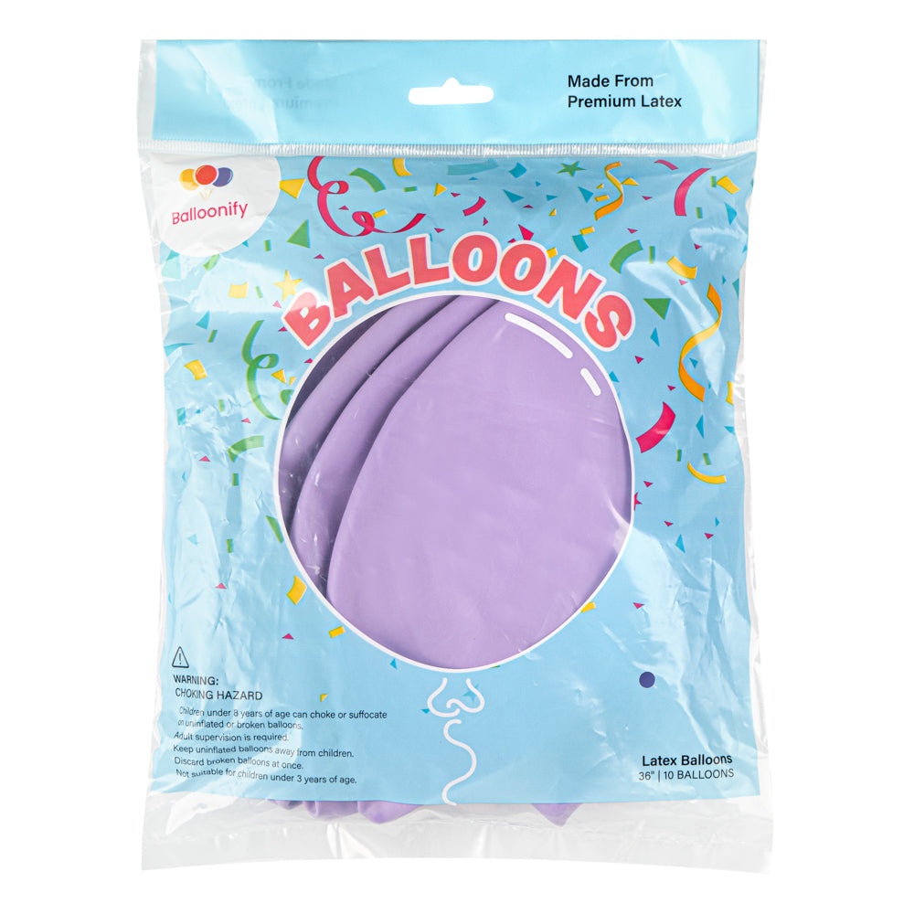 Balloonify Pastel Purple Latex Balloon - 36" - 10 count box