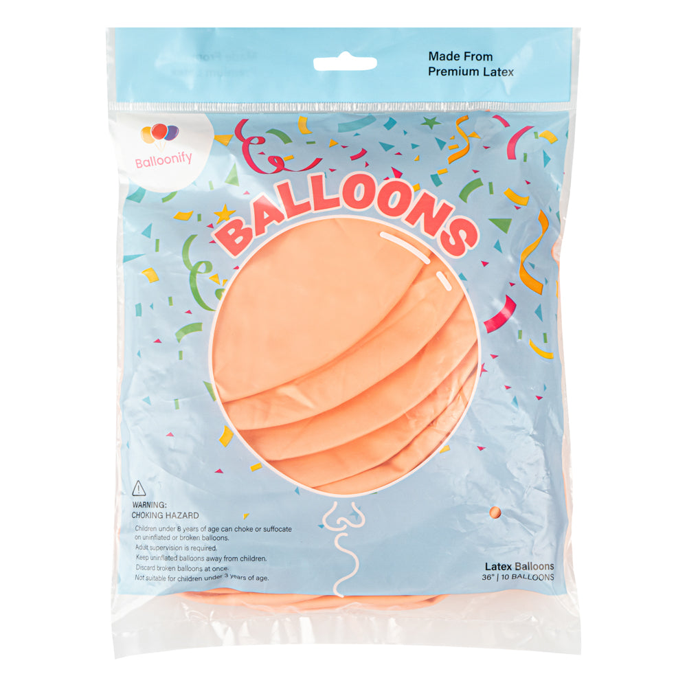 Balloonify Pastel Orange Latex Balloon - 36" - 10 count box