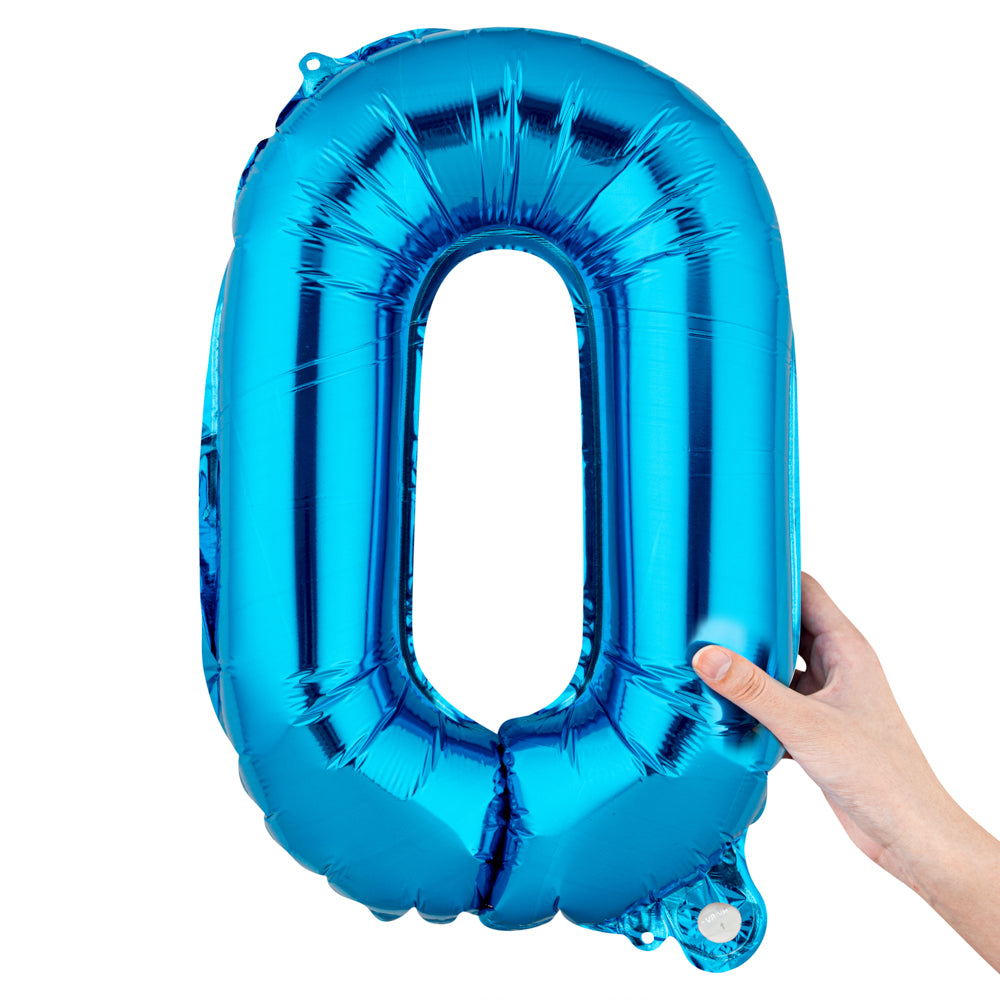 Balloonify Blue Mylar Number 0 Balloon - 16" - 1 count box