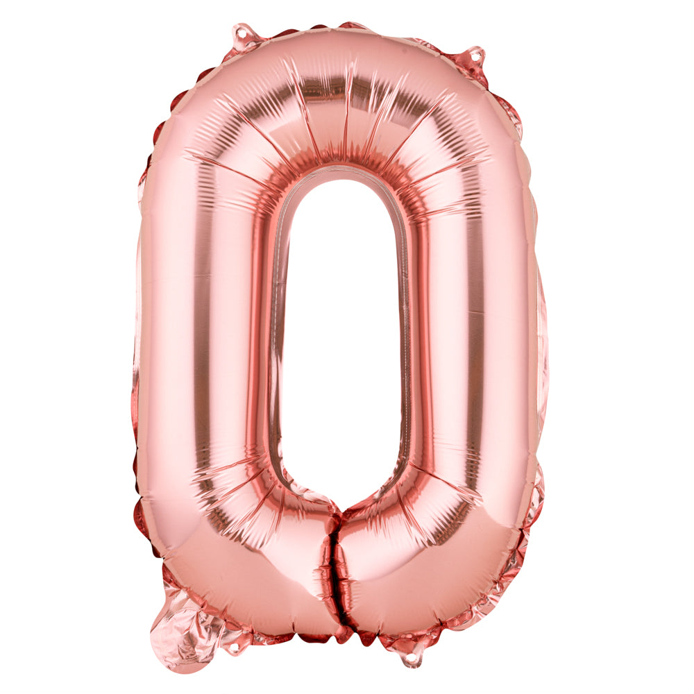 Balloonify Rose Gold Mylar Number 0 Balloon - 16" - 1 count box