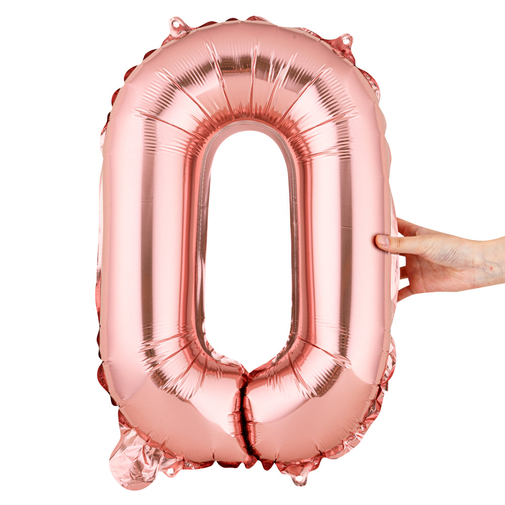 Balloonify Rose Gold Mylar Number 0 Balloon - 16" - 1 count box