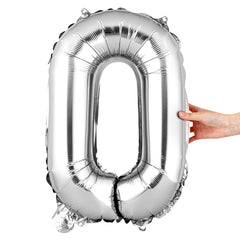 Balloonify Silver Mylar Number 0 Balloon - 16