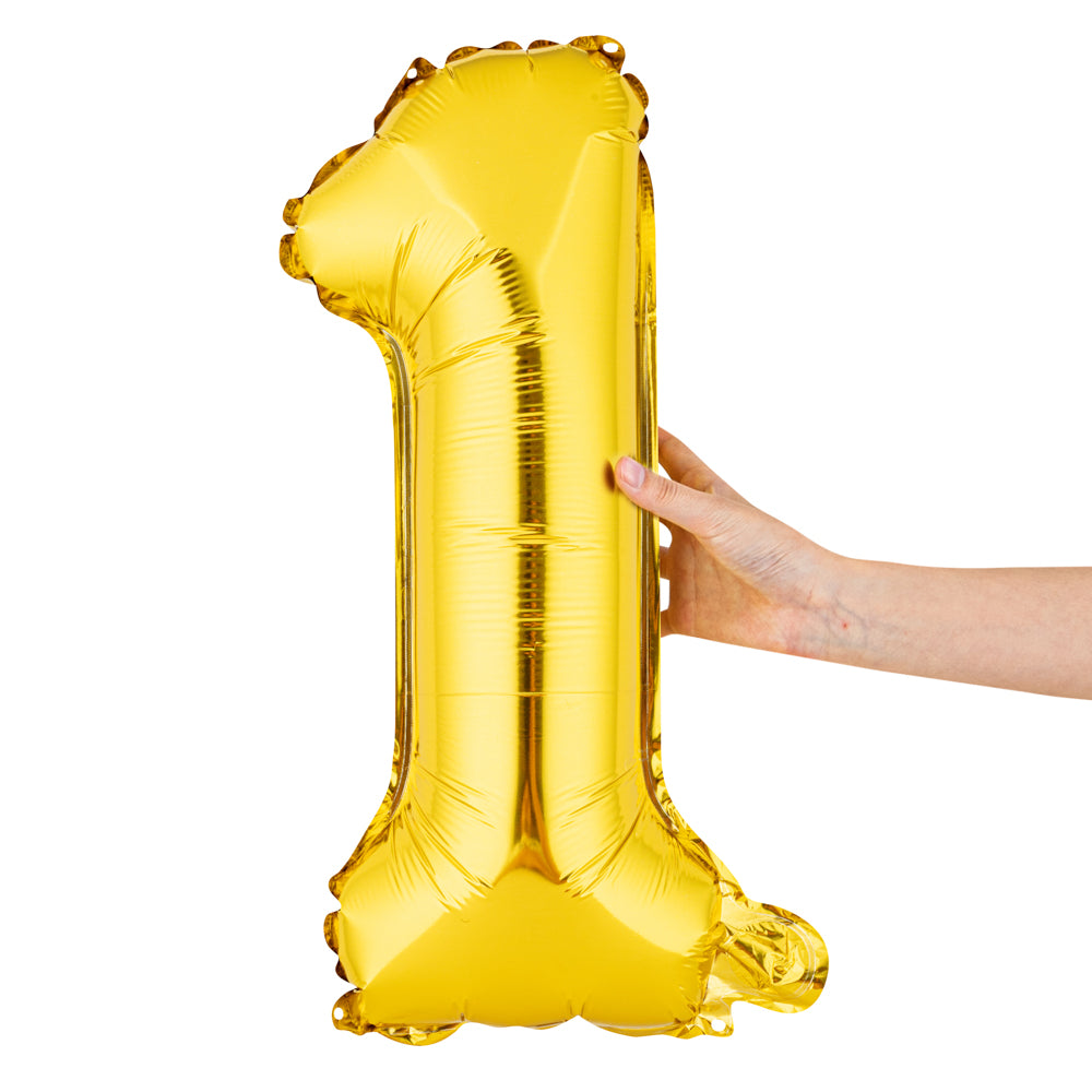 Balloonify Gold Mylar Number 1 Balloon - 16" - 1 count box