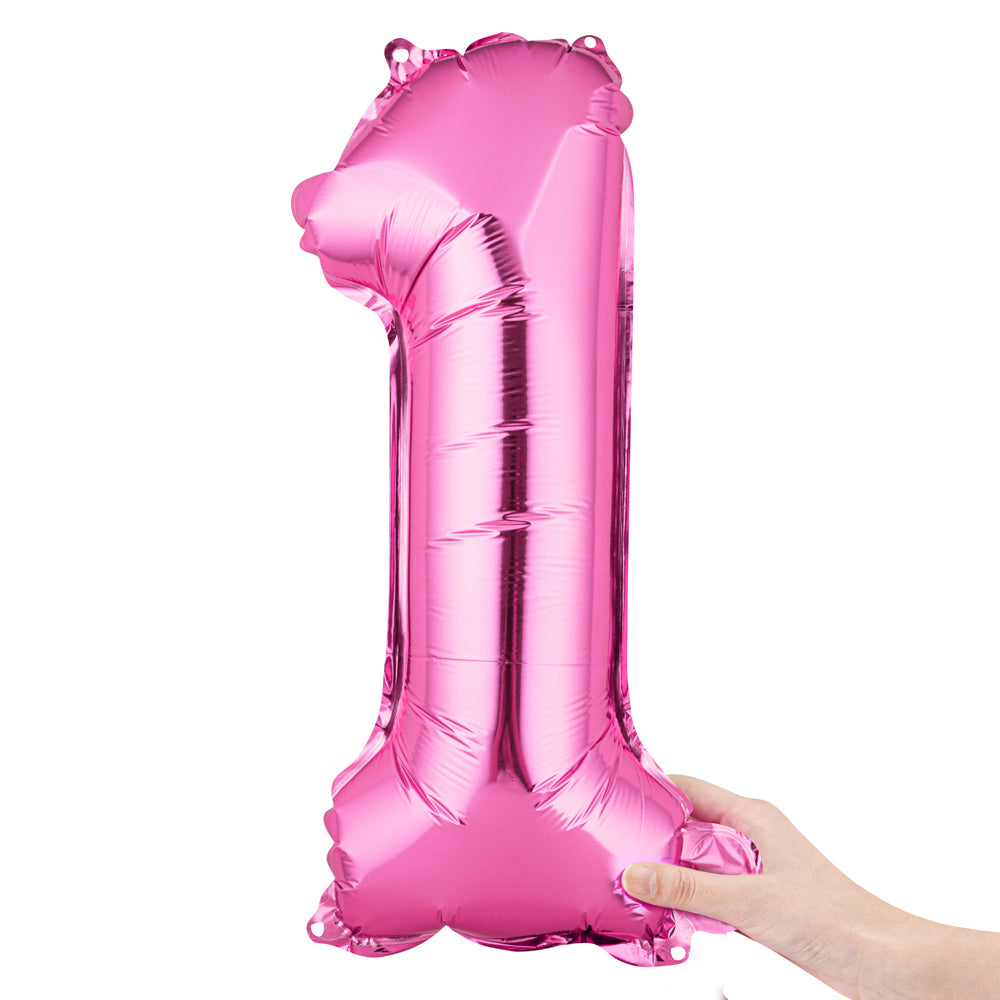 Balloonify Pink Mylar Number 1 Balloon - 16" - 1 count box