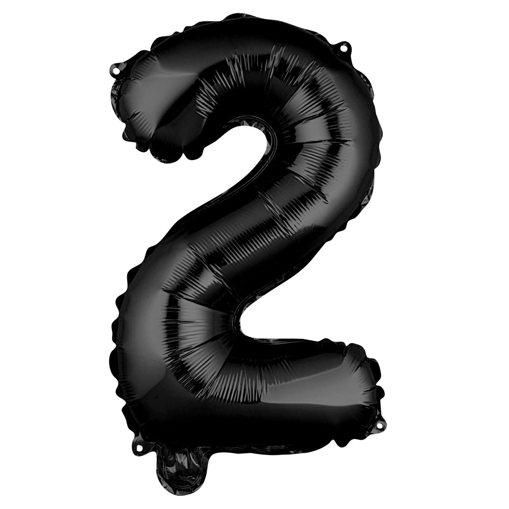 Balloonify Black Mylar Number 2 Balloon - 16" - 1 count box