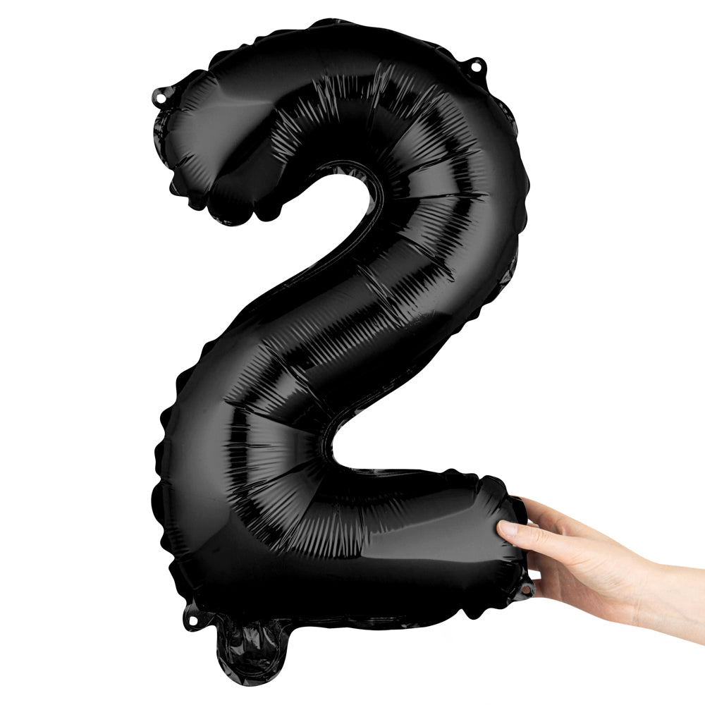 Balloonify Black Mylar Number 2 Balloon - 16" - 1 count box