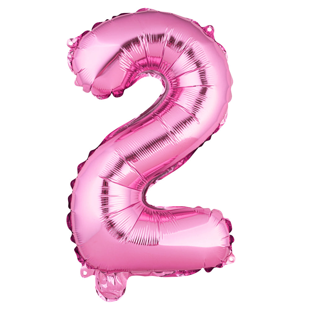 Balloonify Pink Mylar Number 2 Balloon - 16" - 1 count box