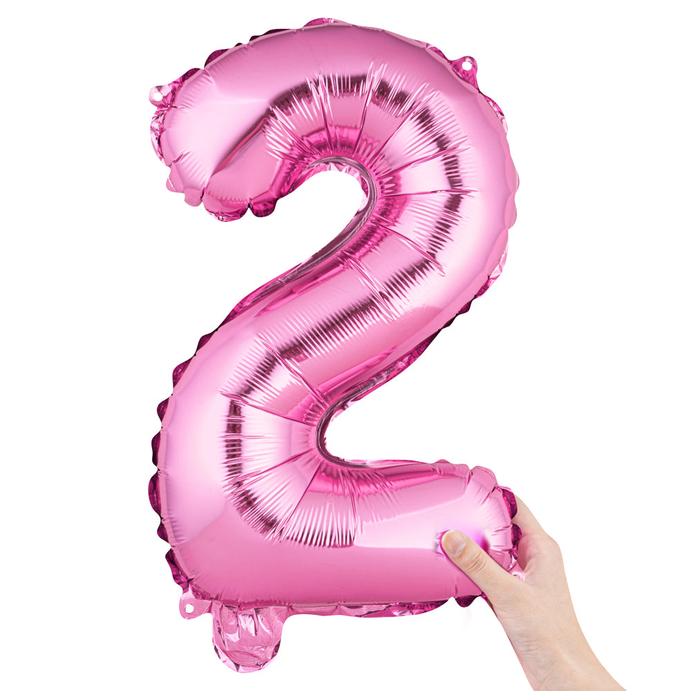 Balloonify Pink Mylar Number 2 Balloon - 16" - 1 count box