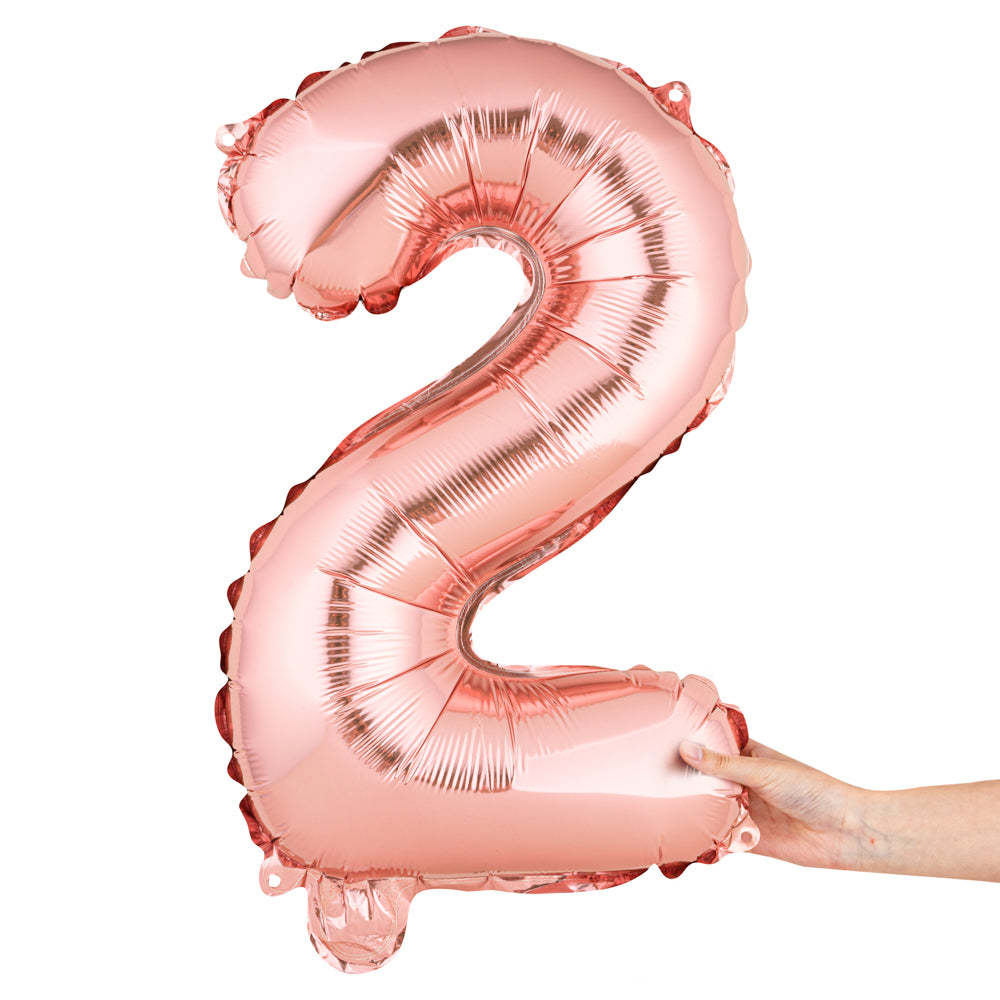 Balloonify Rose Gold Mylar Number 2 Balloon - 16" - 1 count box