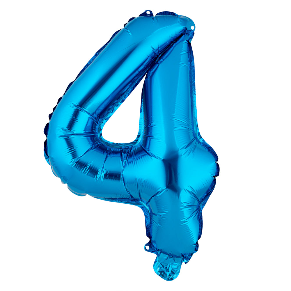 Balloonify Blue Mylar Number 4 Balloon - 16" - 1 count box