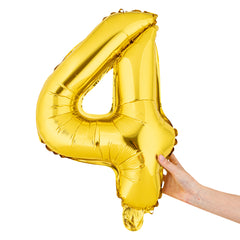 Balloonify Gold Mylar Number 4 Balloon - 16