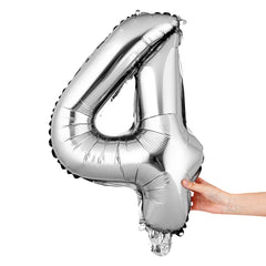 Balloonify Silver Mylar Number 4 Balloon - 16