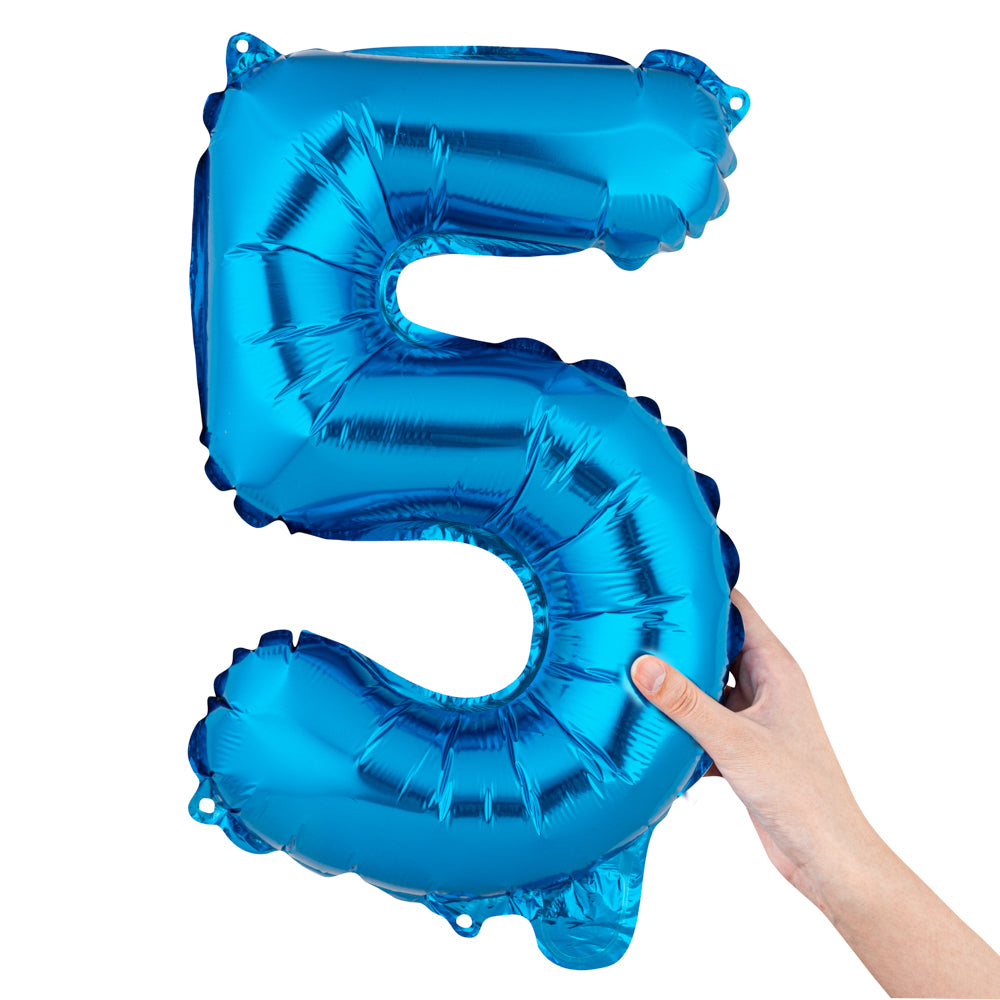 Balloonify Blue Mylar Number 5 Balloon - 16" - 1 count box