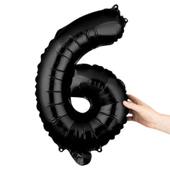 Balloonify Black Mylar Number 6 Balloon - 16