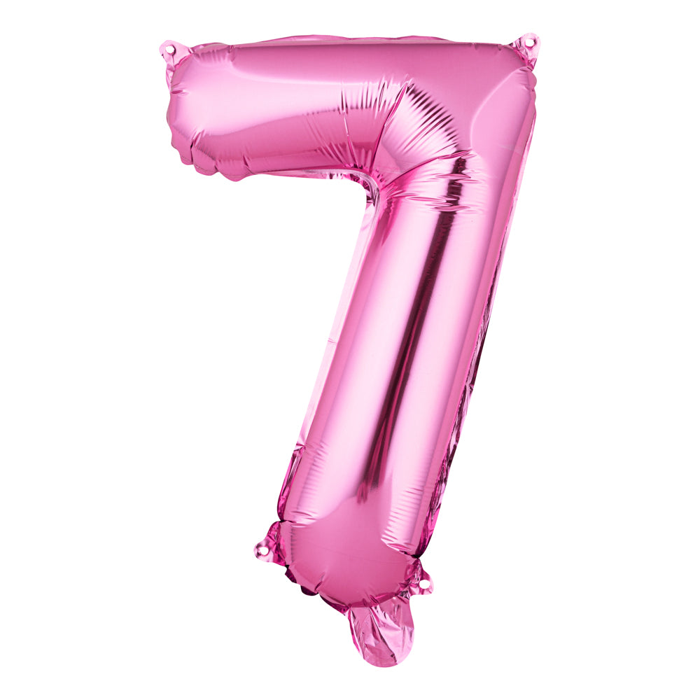 Balloonify Pink Mylar Number 7 Balloon - 16" - 1 count box