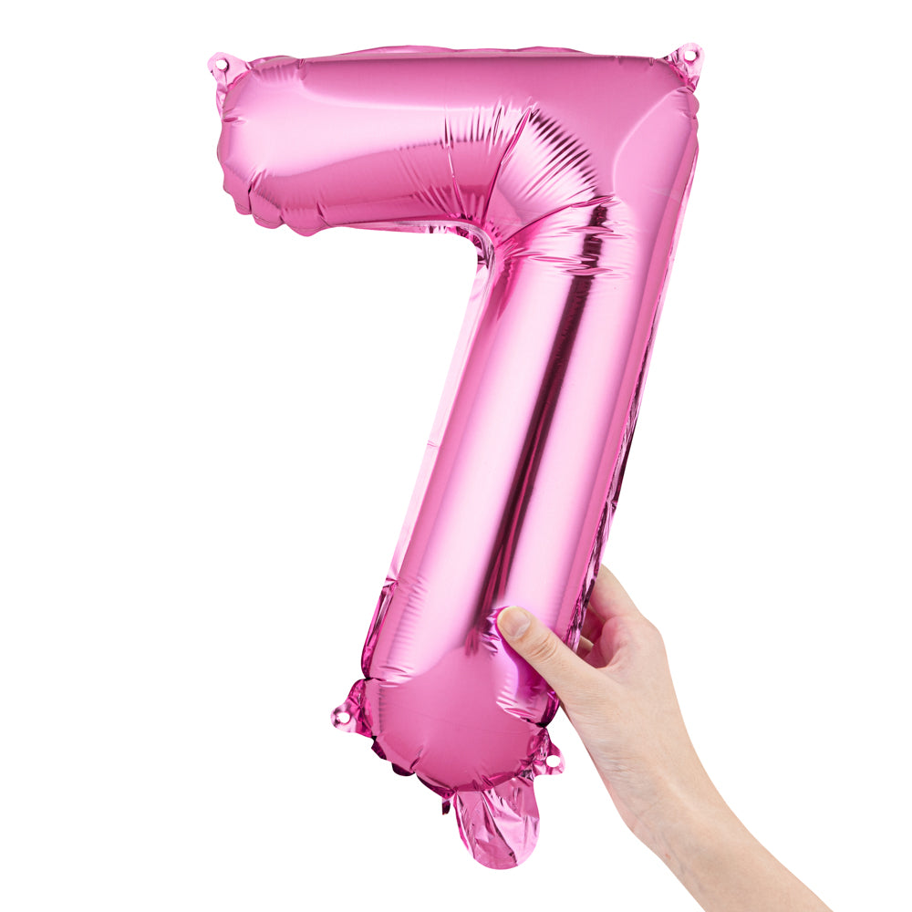 Balloonify Pink Mylar Number 7 Balloon - 16" - 1 count box