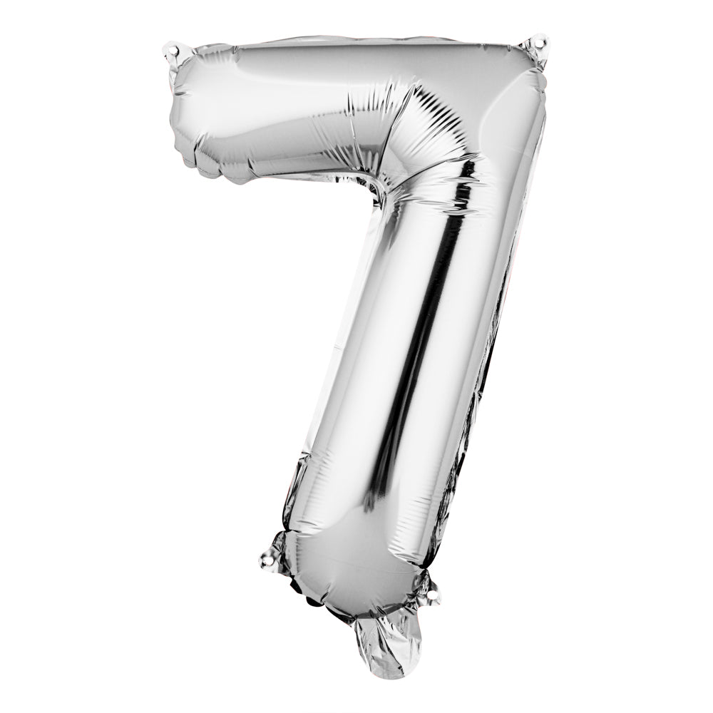 Balloonify Silver Mylar Number 7 Balloon - 16" - 1 count box