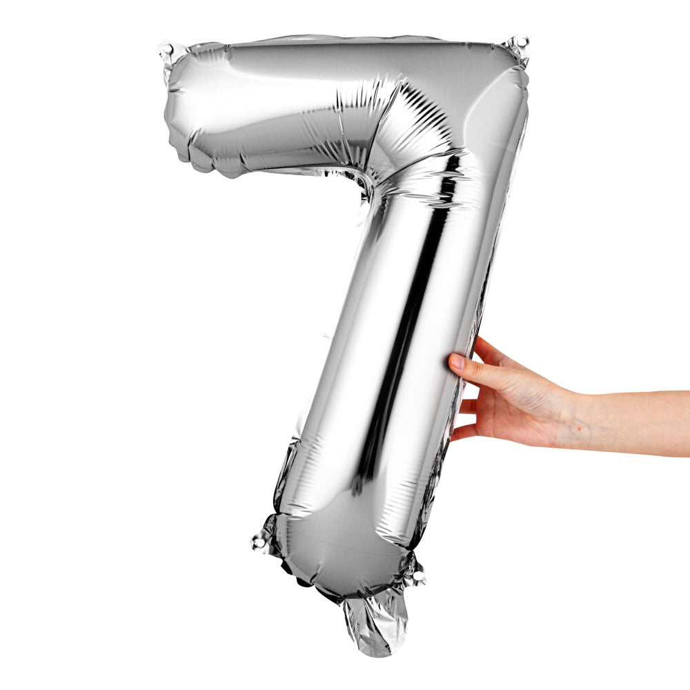 Balloonify Silver Mylar Number 7 Balloon - 16" - 1 count box