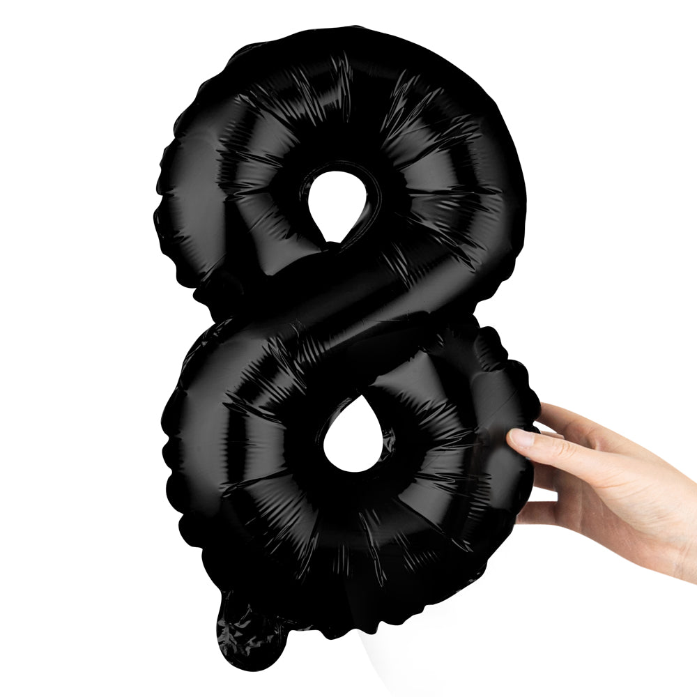 Balloonify Black Mylar Number 8 Balloon - 16" - 1 count box