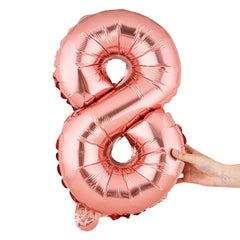 Balloonify Rose Gold Mylar Number 8 Balloon - 16