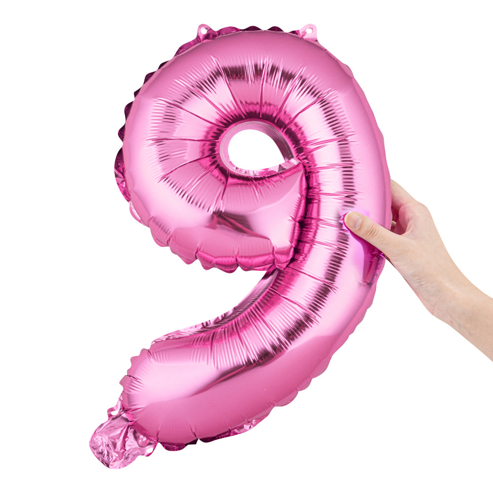 Balloonify Pink Mylar Number 9 Balloon - 16" - 1 count box