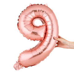 Balloonify Rose Gold Mylar Number 9 Balloon - 16