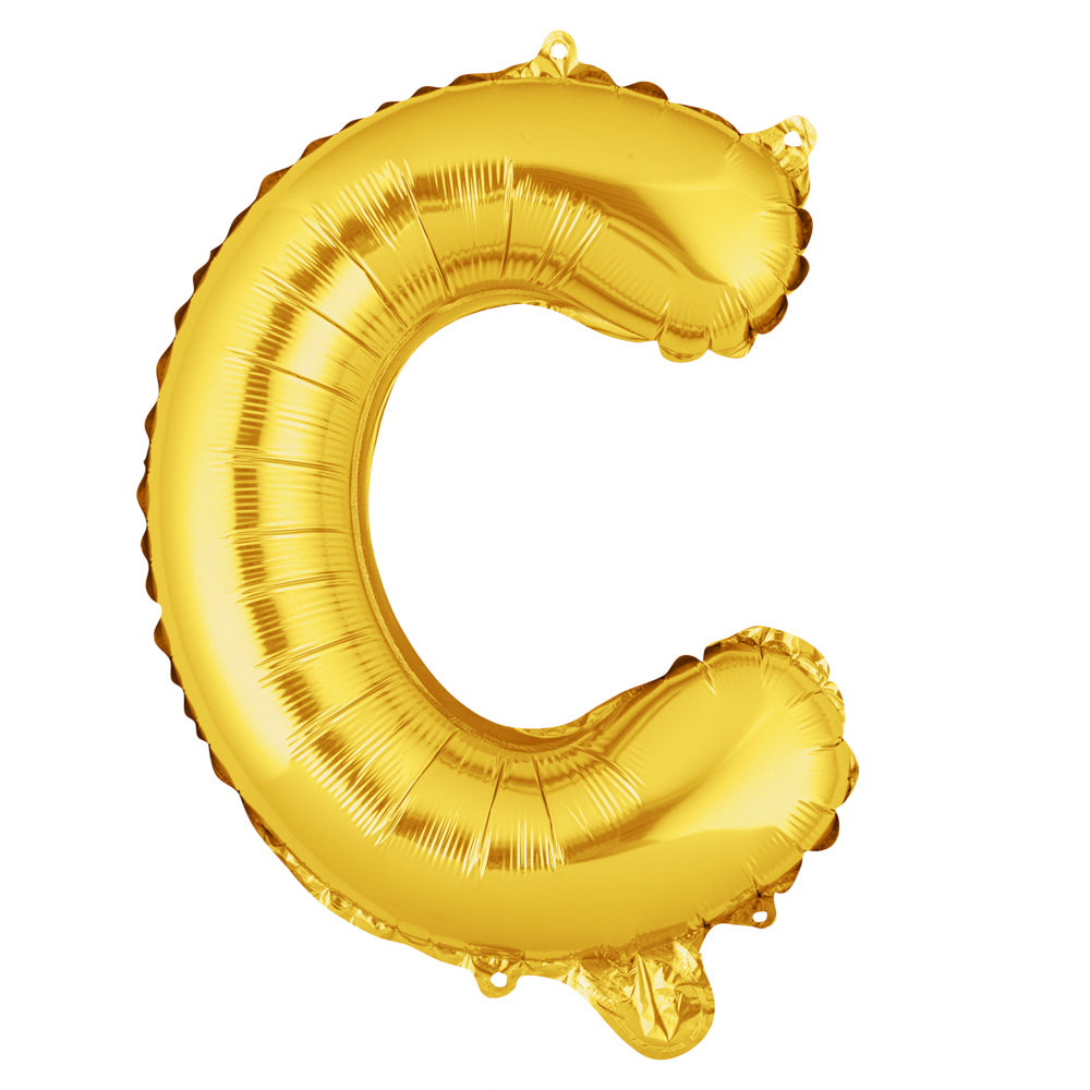 Balloonify Gold Mylar Letter C Balloon - 16" - 1 count box