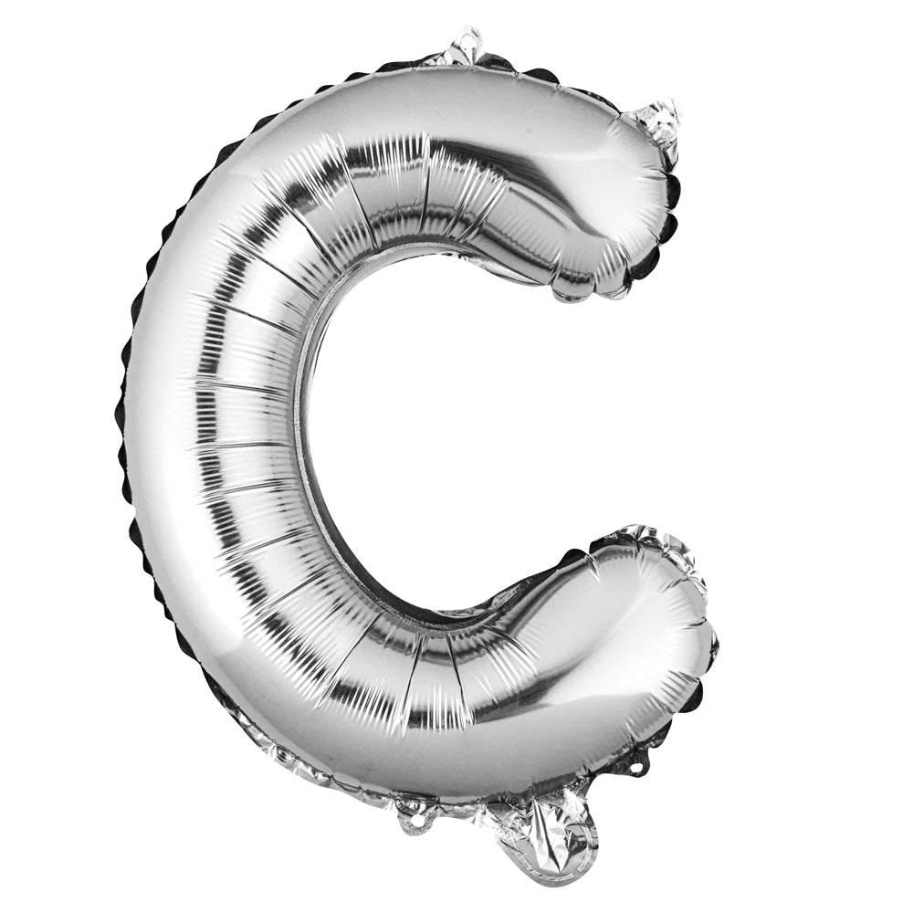 Balloonify Silver Mylar Letter C Balloon - 16" - 1 count box