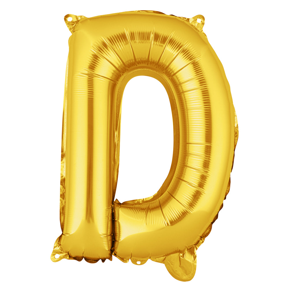 Balloonify Gold Mylar Letter D Balloon - 16" - 1 count box