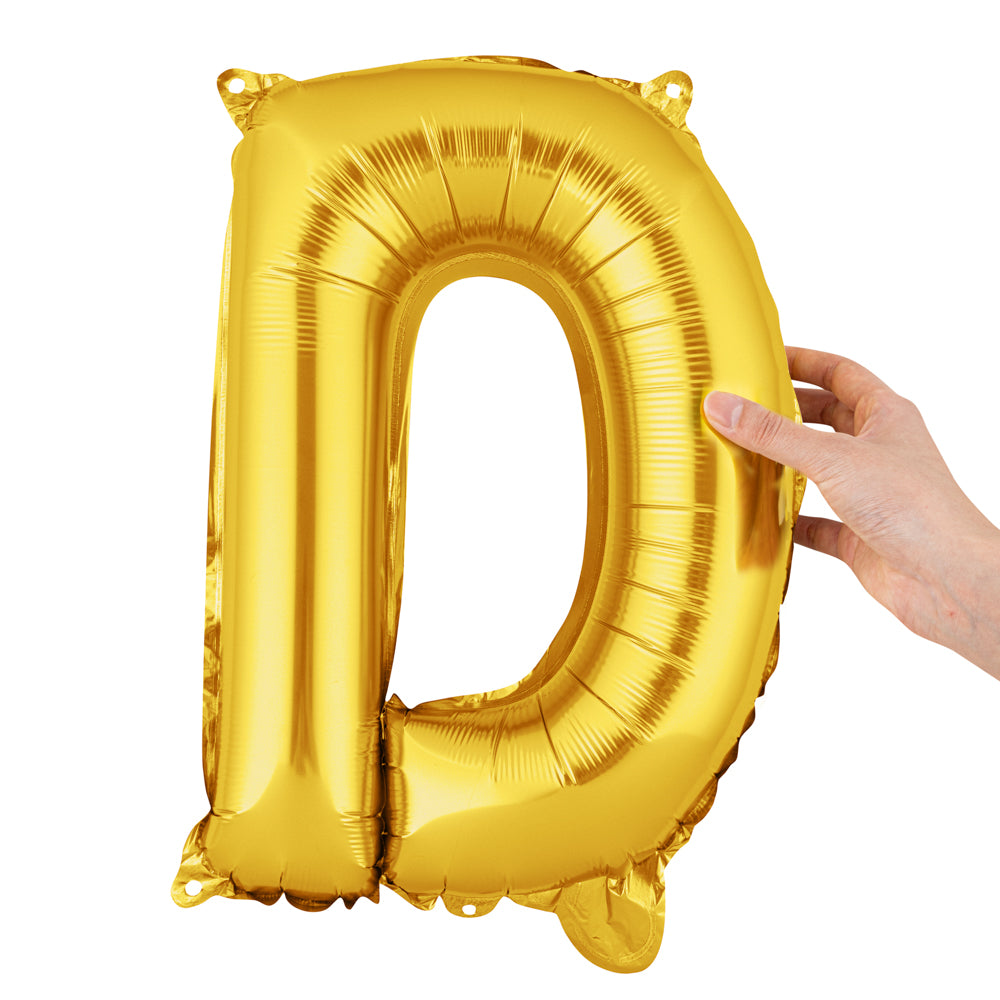 Balloonify Gold Mylar Letter D Balloon - 16" - 1 count box