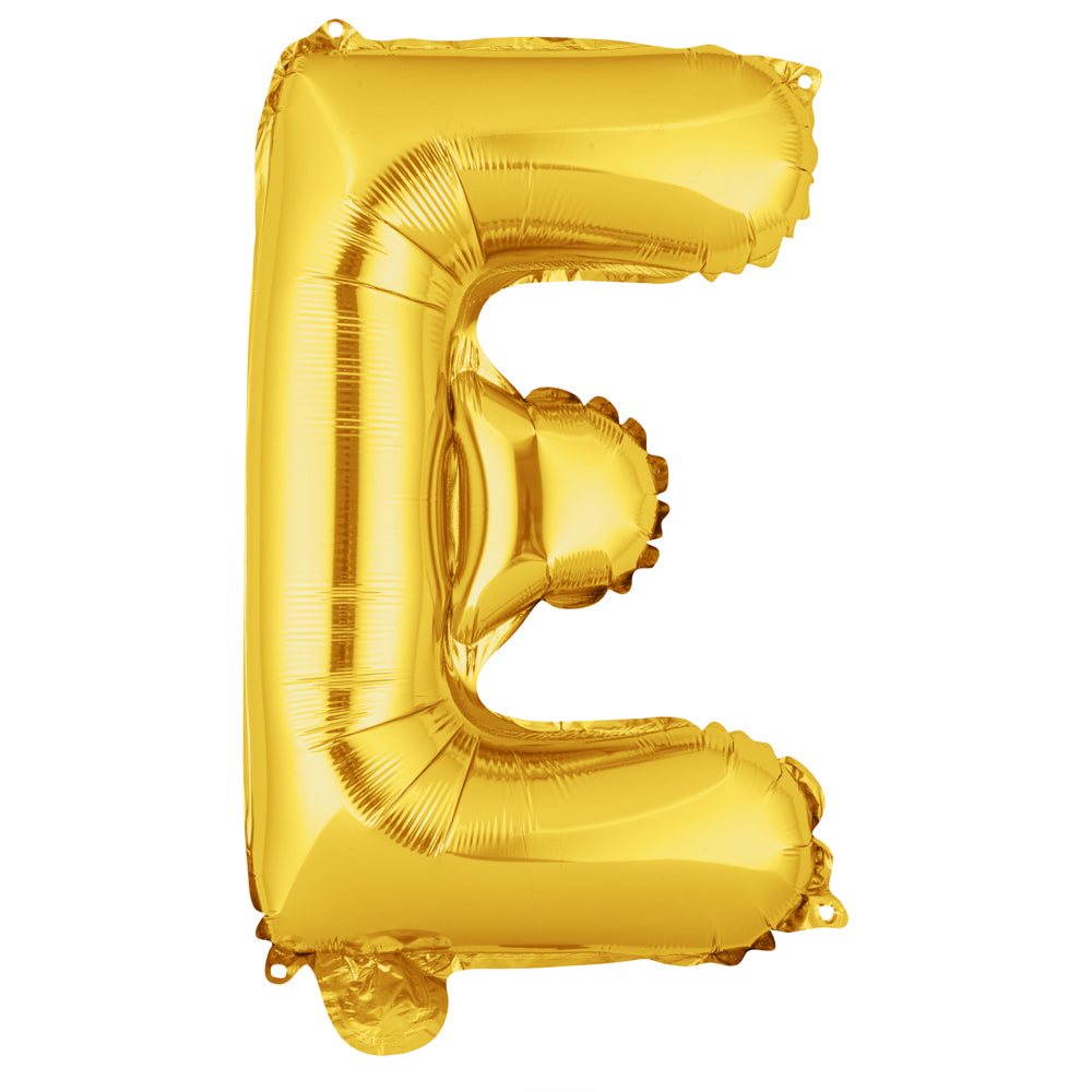 Balloonify Gold Mylar Letter E Balloon - 16" - 1 count box