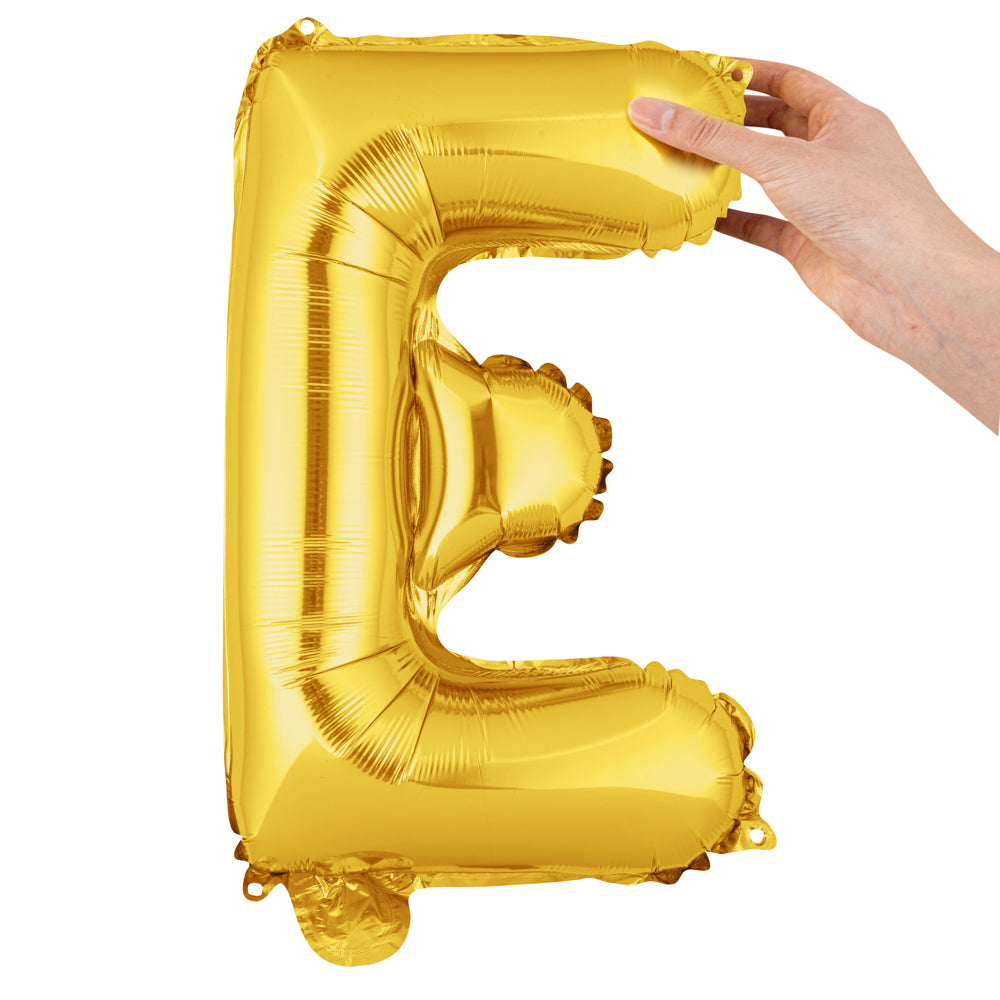 Balloonify Gold Mylar Letter E Balloon - 16" - 1 count box