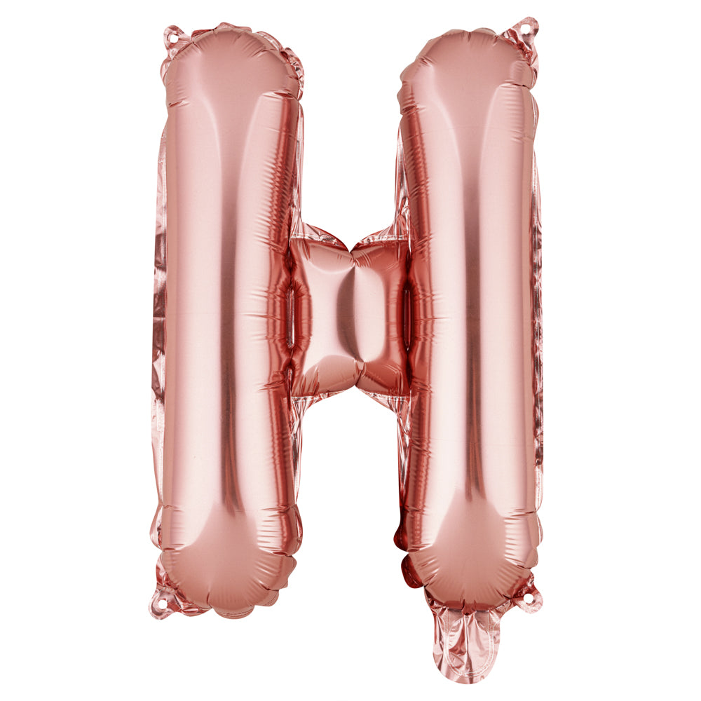 Balloonify Rose Gold Mylar Letter H Balloon - 16" - 1 count box