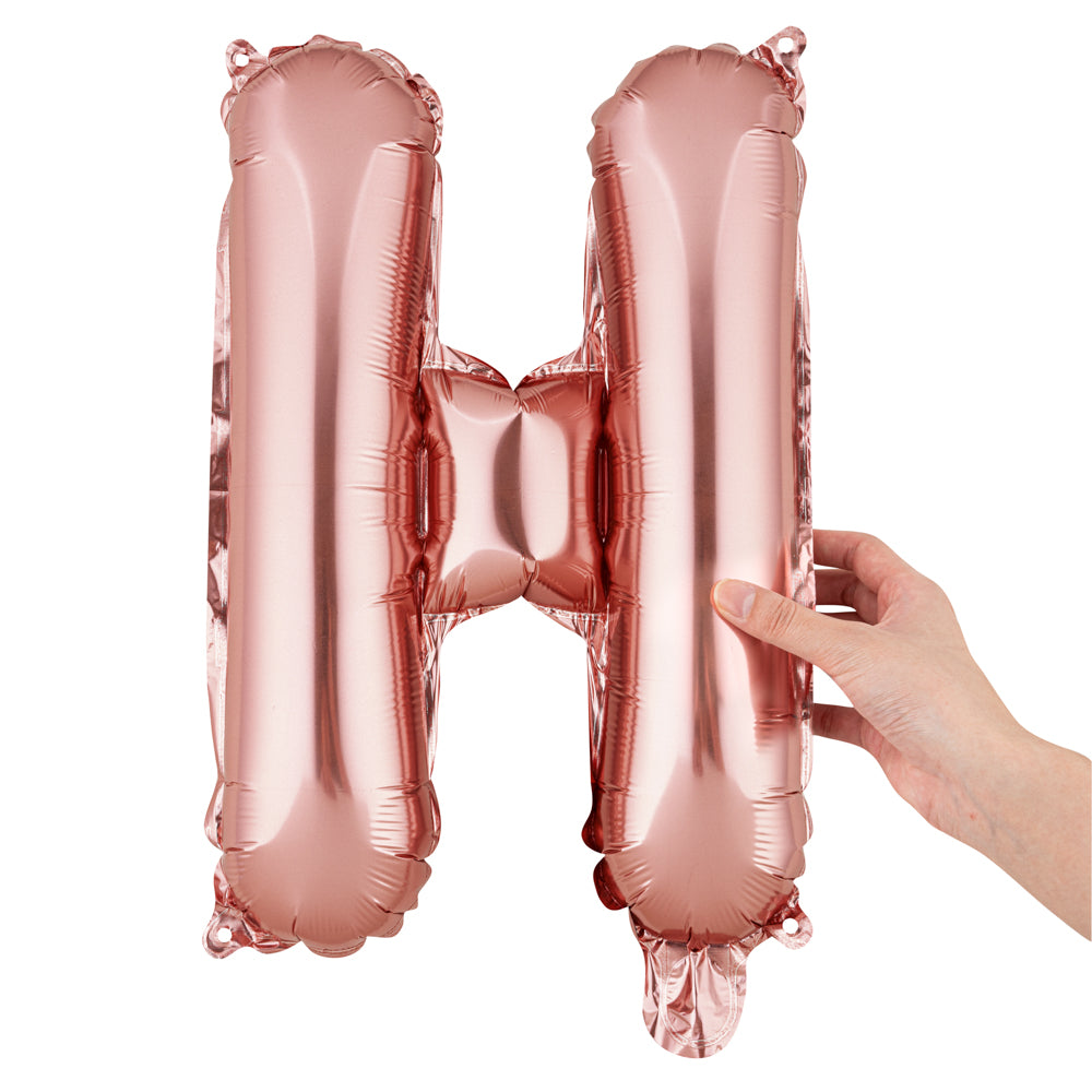 Balloonify Rose Gold Mylar Letter H Balloon - 16" - 1 count box