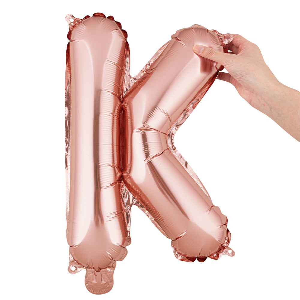 Balloonify Rose Gold Mylar Letter K Balloon - 16" - 1 count box