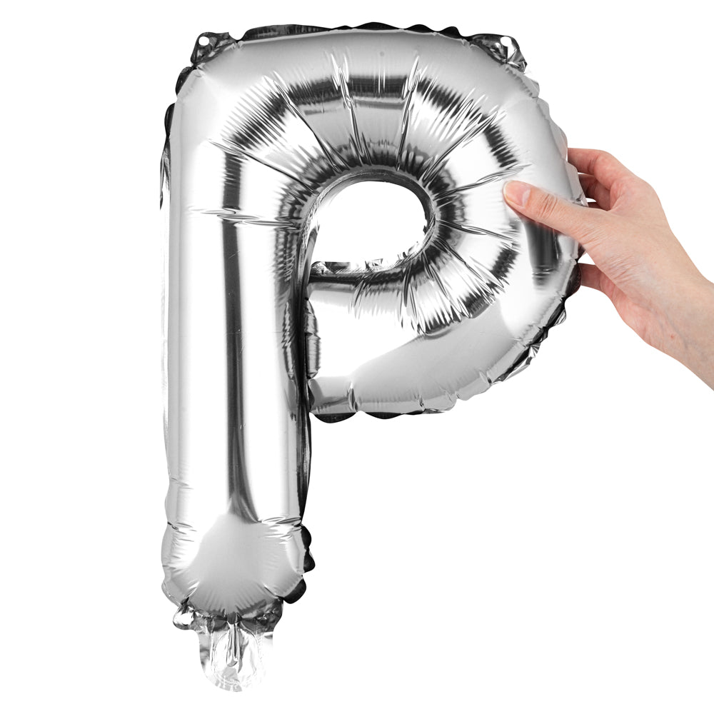 Balloonify Silver Mylar Letter P Balloon - 16" - 1 count box