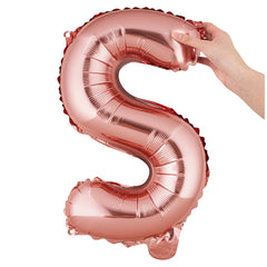 Balloonify Rose Gold Mylar Letter S Balloon - 16