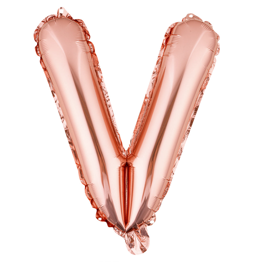 Balloonify Rose Gold Mylar Letter V Balloon - 16" - 1 count box