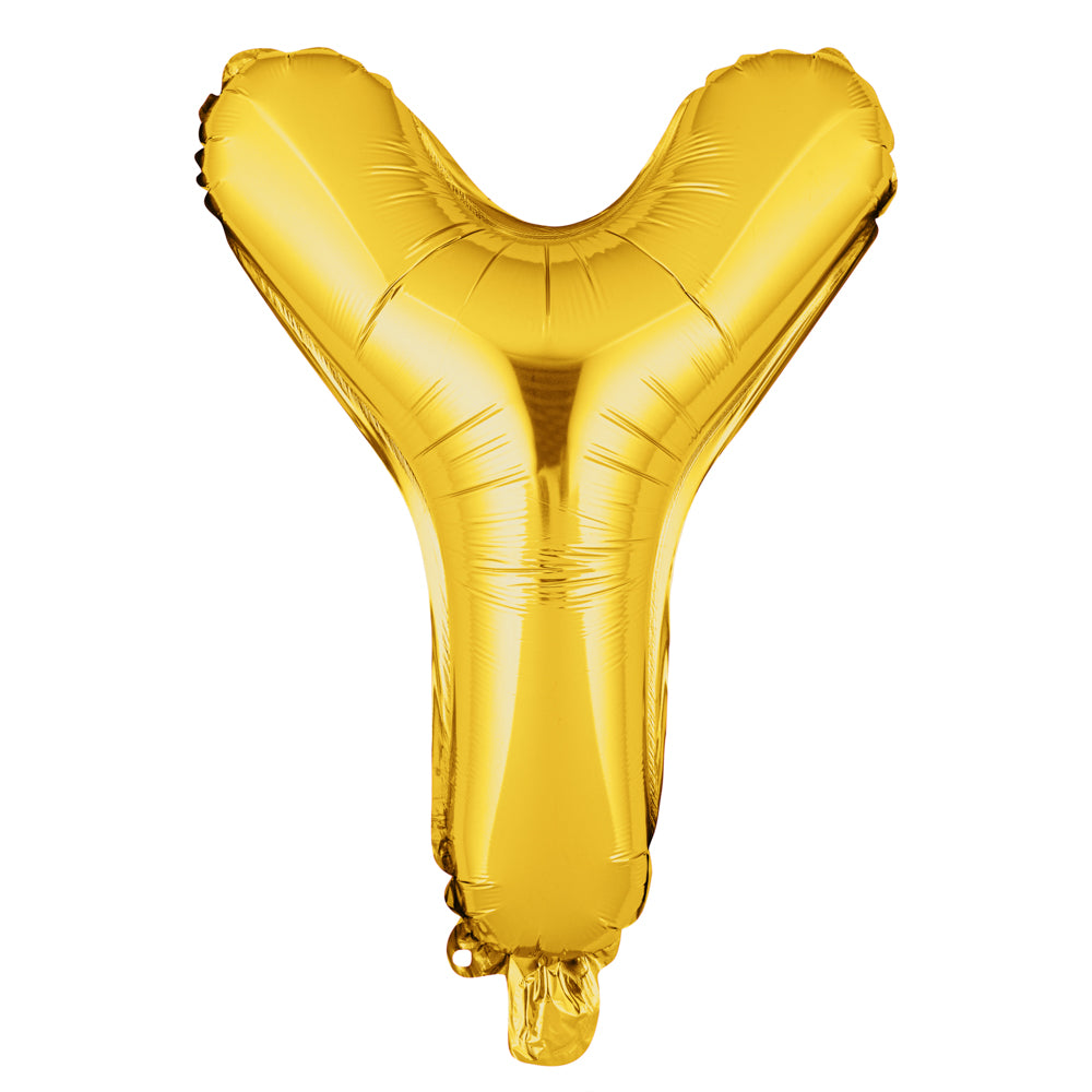 Balloonify Gold Mylar Letter Y Balloon - 16" - 1 count box