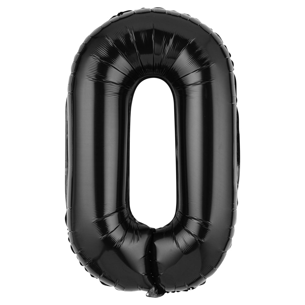 Balloonify Black Mylar Number 0 Balloon - 40" - 1 count box