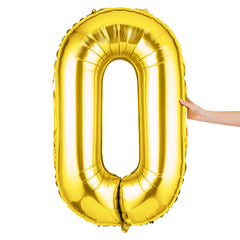 Balloonify Gold Mylar Number 0 Balloon - 40