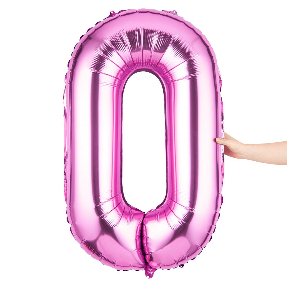 Balloonify Pink Mylar Number 0 Balloon - 40" - 1 count box