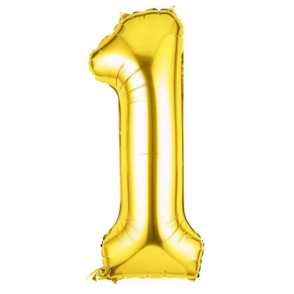 Balloonify Gold Mylar Number 1 Balloon - 40" - 1 count box