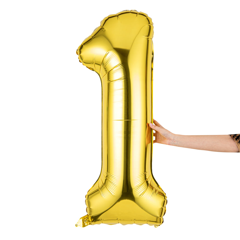 Balloonify Gold Mylar Number 1 Balloon - 40" - 1 count box