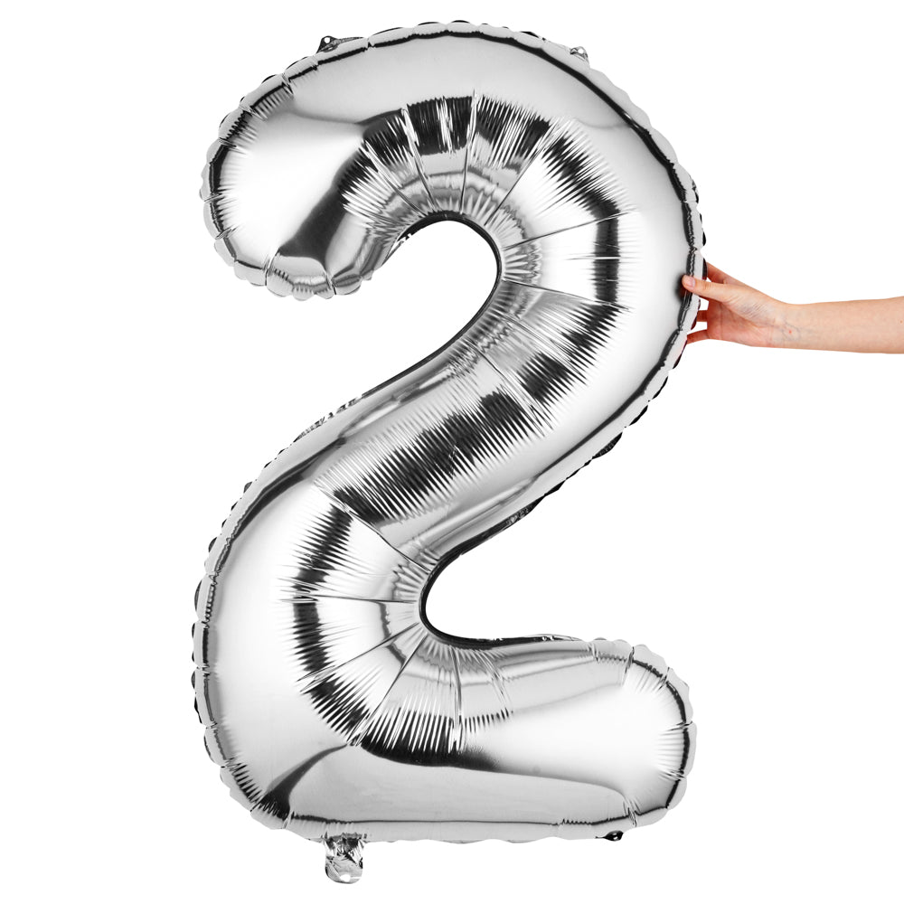 Balloonify Silver Mylar Number 2 Balloon - 40" - 1 count box