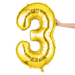 Balloonify Gold Mylar Number 3 Balloon - 40