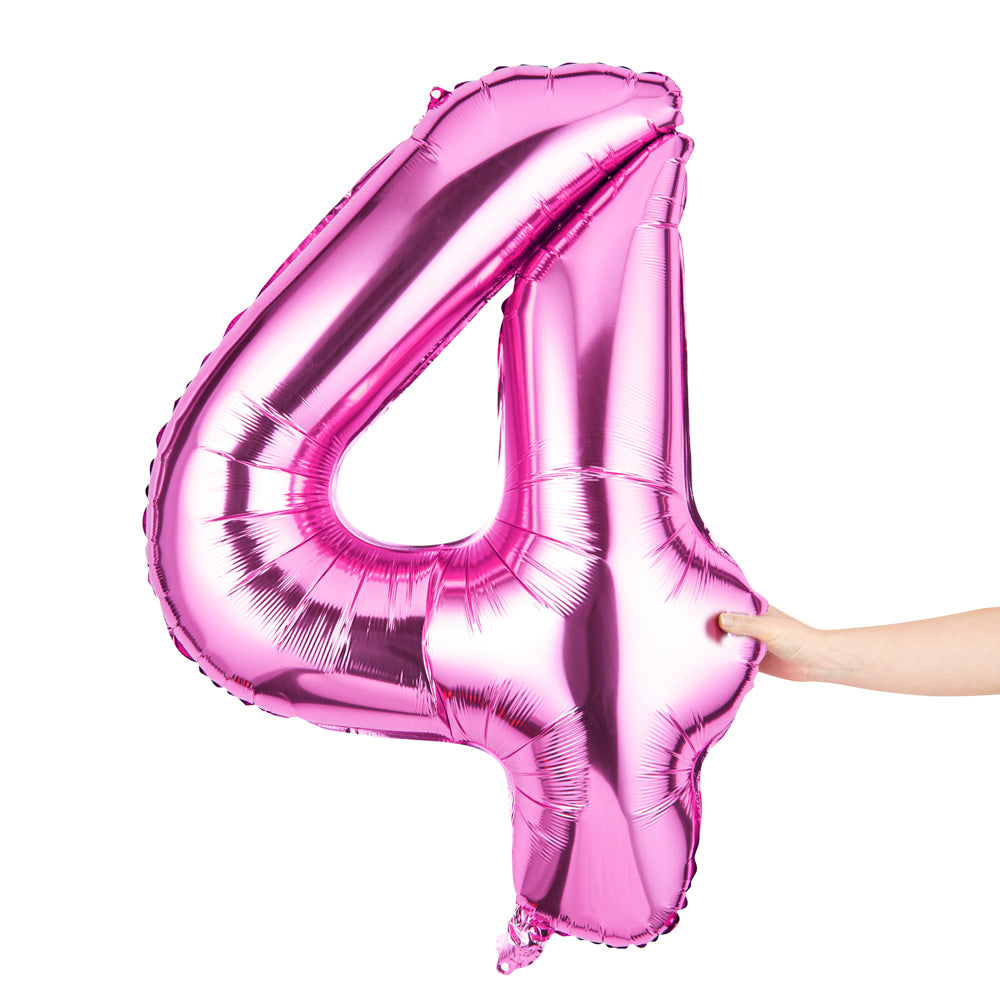 Balloonify Pink Mylar Number 4 Balloon - 40" - 1 count box