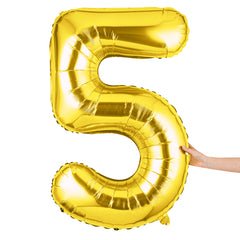 Balloonify Gold Mylar Number 5 Balloon - 40