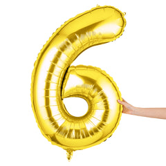 Balloonify Gold Mylar Number 6 Balloon - 40